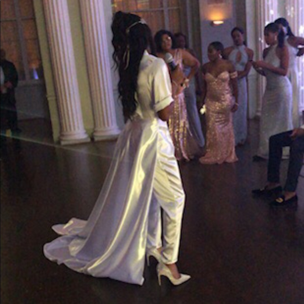 Detachable bridal train and pants